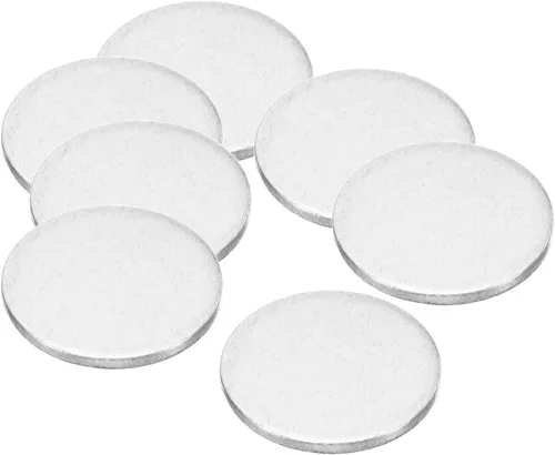 PATIKIL Disco de acero redondo de metal estampado en blanco Etiquetas de disco de círculo redondo Placa de disco Círculo Metal Strike Plate DIY