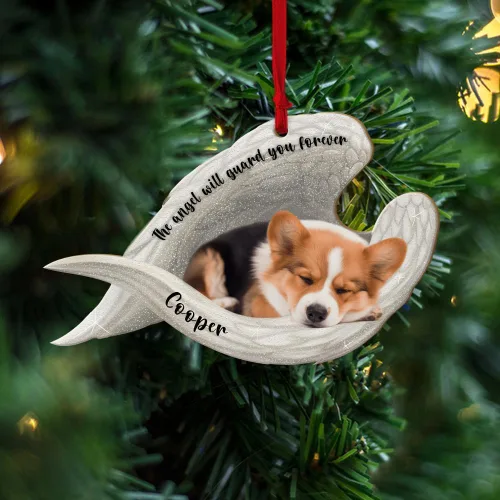 Miniatura 9 de Adorno plano 2D personalizado conmemorativo de perro bulldog – Adorno de memoria de perro, alas de ángel conmemorativas para mascotas, regalo
