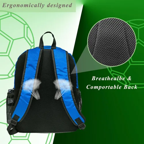 Miniatura 5 de Bolsa de fútbol, mochila de baloncesto, bolsa de equipo deportivo con compartimento para zapatos que sostiene zapatillas, casco, baloncesto, fútbol