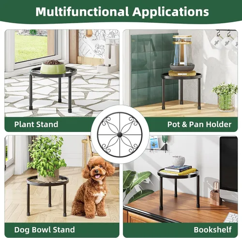 Miniatura 6 de Simple Trending Soporte de metal para plantas de interior y exterior, soporte resistente para macetas de flores, de hierro antioxidante, soporte