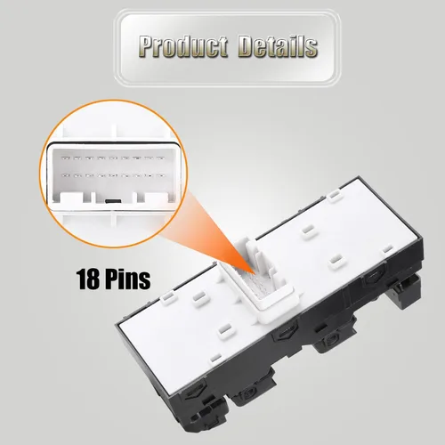 Miniatura 5 de Interruptor de control maestro de elevalunas eléctrico para Kia Forte 2019, 2020, 2021, repuesto OE 93571M6100, 93571-M6100 para botón