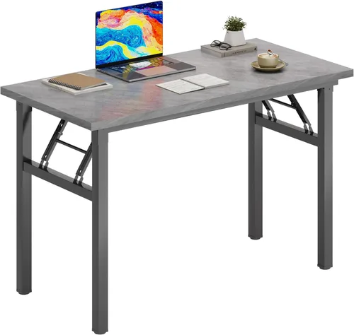 Miniatura 41 de DlandHome - Mesa plegable para computadora de 47 pulgadas, escritorio portátil, mesa de actividades, mesa de conferencias, escritorio de oficina