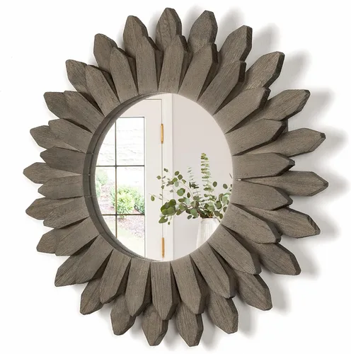 Miniatura 8 de Honiway Espejo de pared negro de 12 pulgadas, decoración de pared bohemia de madera, espejo decorativo para decoración de habitación, decoración