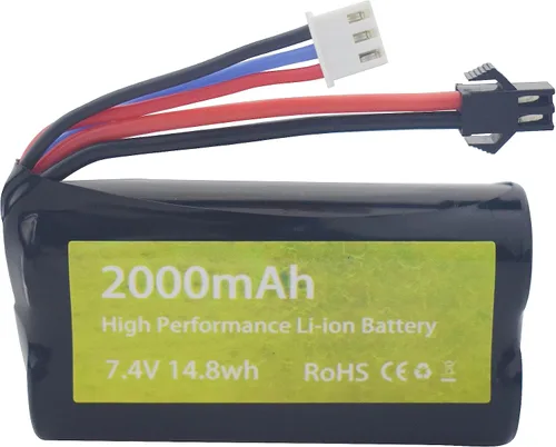 Miniatura 5 de Batería de iones de litio de 7.4 V 2000 mAh con enchufe SM-2P con cargador 2 en 1 para skytech H101 H103 H105 RC barco y MN D90/91, MN 99/99s RC Car