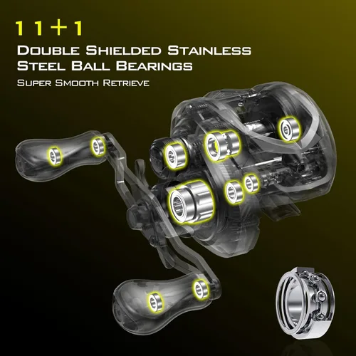 Miniatura 8 de KastKing Skeet Reese Icon Carretes de cebo – Carrete de pesca AutoMag con sistema de frenado doble, marco de aluminio ligero de 7 onzas, arrastre
