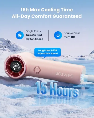 Miniatura 5 de Gaiatop Mini ventilador de mano portátil, 4000 mAh [15 horas de funcionamiento máximo] ventiladores turbo personales tamaño de bolsillo, ventilador