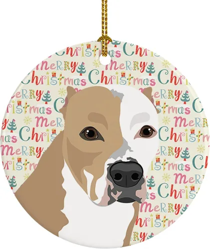Miniatura 224 de Caroline's Treasures Bulldog Francés Azul de Navidad Adorno de Cerámica Decoraciones Colgantes para Árbol de Navidad para Hogar Navidad, Festividad