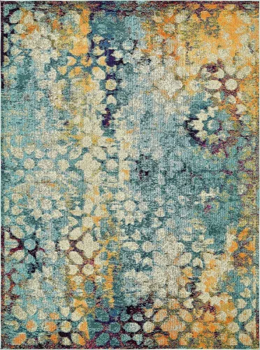 Miniatura 28 de Unique Loom Vita Collection - Alfombra tradicional saturada de medallones florales saturados sobre teñidos, 2 pies 2 pulgadas x 3 pies, azul Azul
