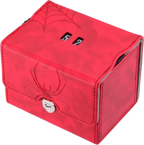 Zoopin - Caja de cuero con contador de vida giratorio integrado (rojo)