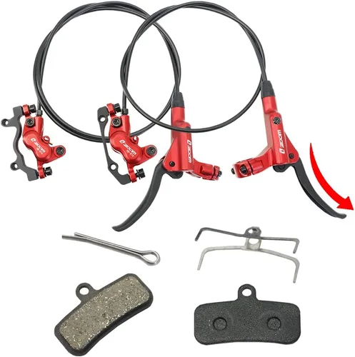 Miniatura 3 de JFOYH zoom HB876 Juego de Frenos Hidráulicos de Disco de 4 Pistones Pre-Lleno para Bicicleta de Montaña, Kit de Frenos de Disco de Bicicleta