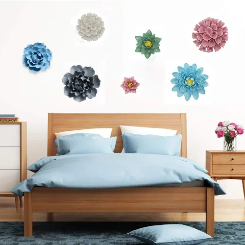 Miniatura 5 de Decoración de pared de hortensias de cerámica 3D para sala de estar, hogar, pasillo, dormitorio, cocina, granja, baño, comedor, blanco, 3.54 pulgadas