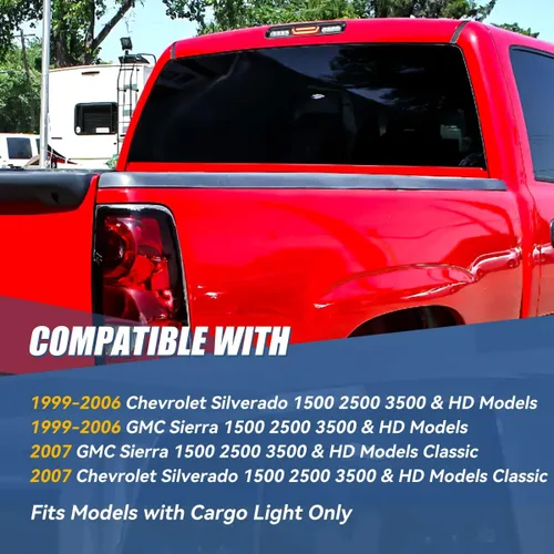 Miniatura 7 de Auto Dynasty Barra LED 3D de montaje alto, luz de freno de tercera cola negra, lámpara de carga compatible con Chevy Silverado GMC Sierra 99-07