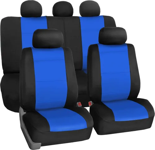 TLH Juego completo de fundas de asiento de coche de neopreno, compatibles con bolsas de aire, accesorios interiores, protector de asiento de
