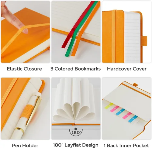 Miniatura 2 de FOCUS DAY Cuaderno de Cuero con Páginas Rayadas, 320 Páginas Cuaderno de Tapa Dura para Escribir y Tomar Notas para Mujeres y Hombres, B5