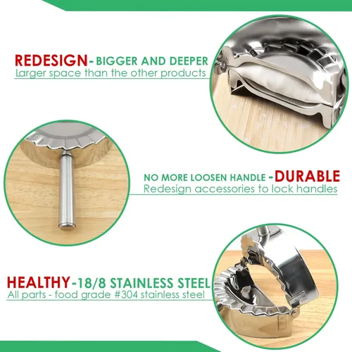 Miniatura 6 de Best Utensils - Molde de acero inoxidable para ravioles, fabricante de albóndigas Pierogi, cortador de masa de pastelería, accesorios de cocina