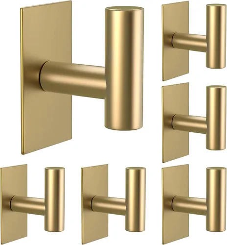 Miniatura 17 de VAEHOLD - Ganchos adhesivos de pared para toallas, resistentes, impermeables, de plata, para colgar abrigos, ropa, gancho de pared para armario