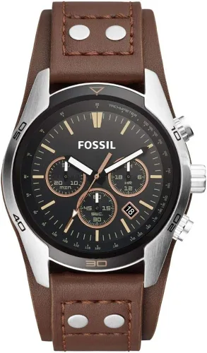 Miniatura 2 de Fossil Coachman - Reloj casual de cuarzo de acero inoxidable y cuero para hombre Casual