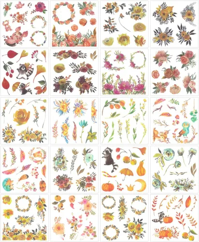 Miniatura 8 de allydrew Washi - Juego de calcomanías para álbumes de recortes, hojas verdes (20 hojas)