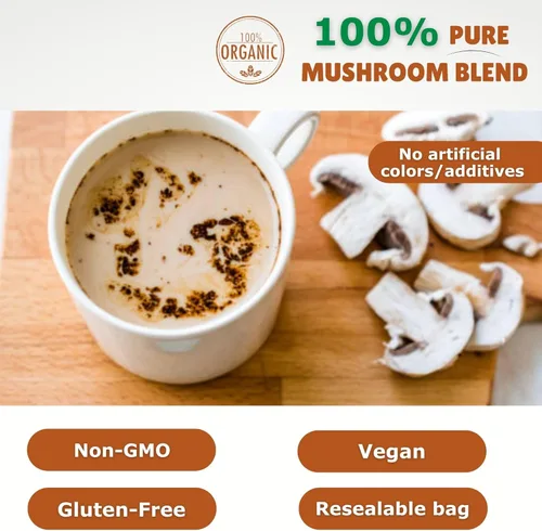 Miniatura 5 de Cherie Sweet Heart 7 - Extracto de hongos en polvo, mezcla orgánica de superalimentos USDA con melena de león, reishi, cordyceps, maitake, shiitake