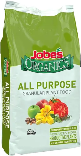 Jobe's Organics Fertilizante granular multiusos, fertilizante de fácil cuidado de plantas para verduras, flores, arbustos, árboles y plantas, bolsa