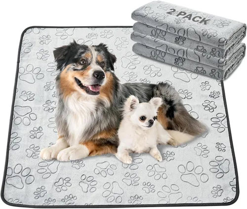 Miniatura 8 de Qeils Almohadillas reutilizables para cachorros, paquete de 2 almohadillas lavables para orina para perros, almohadillas antideslizantes