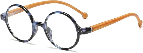 Miniatura 6 de JOVAKIT Lentes de bloqueo de luz azul redondos retro para mujeres y hombres, estilo literario vintage, sin receta