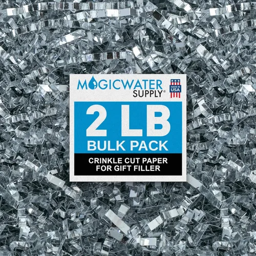 Miniatura 29 de MagicWater Papel de Corte Ondulado para Cestas de Regalo - 2LB - Blanco y Dorado - Perfecto para Relleno de Papel Triturado, Relleno de Cestas
