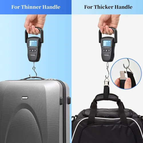 Miniatura 4 de Báscula de equipaje recargable, báscula digital portátil para viajes, báscula de peso de maleta con correa y mango cómodo, capacidad de 110 libras