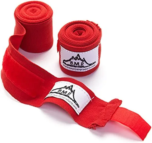 Mano Productos de montaña profesional para boxeo y artes marciales mixtas, color negro – Muñequeras Rojo