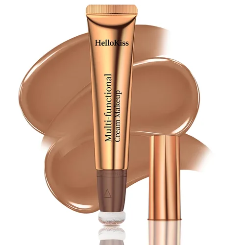 Barra de belleza líquida para contornos líquidos, barra bronceadora mate con aplicador de cojín, ligera, mezclable, de larga duración, sedosa,