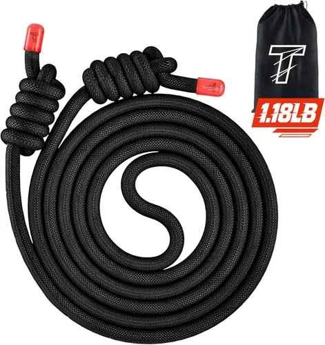 Flow Rope Exercise Jump Rope For Fitness, Working Out, Flow with 9 Ft Adjustable Double Woven Workout Rope For Men, Women, Beginners' Training –