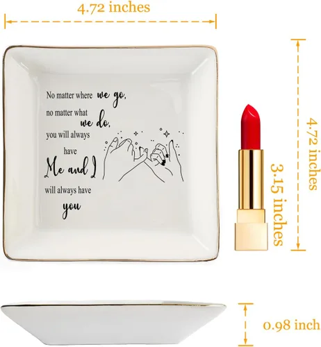 Miniatura 6 de HOME SMILE - Bandeja de cerámica para anillos para mamá, hermana, amigas