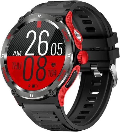 KT76 Reloj inteligente deportivo al aire libre 1.53 pulgadas Pantalla táctil HD 3ATM Impermeable Multifunción Smartwatch Ultra Potente Linterna