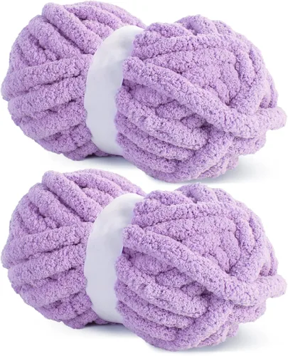 Miniatura 15 de HOMBYS Hilo de Chenille Grueso Carbón para Crochet, Hilo Grueso Espeso y Esponjoso para Tejer, Hilo Súper Grueso para Tejer Mantas a Mano, Hilo