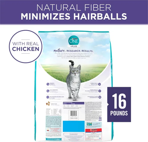 Miniatura 8 de Purina ONE Alimento natural para gatos para control de bolas de pelo, fórmula +PLUS Hairball - Bolsa de 16 libras