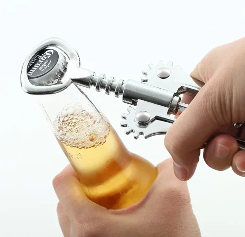 Miniatura 2 de Abridor de vino con sacacorchos y abrebotellas de vino todo en uno, sin riesgos