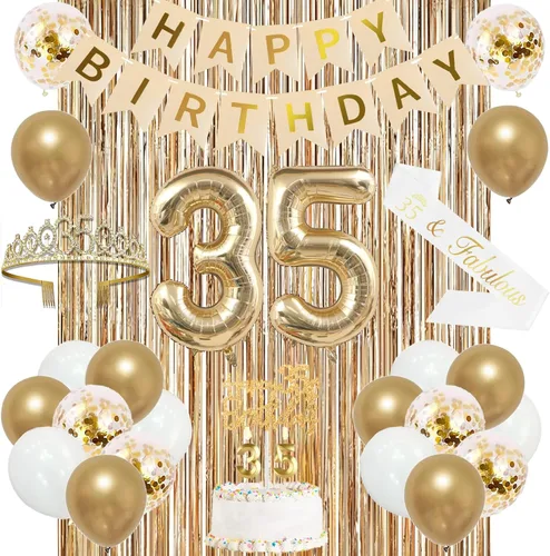 Miniatura 35 de Trgowaul Decoraciones de 9º cumpleaños para niñas, pancarta, banda y corona, decoración de pastel, globo de número 9, cortinas de flecos