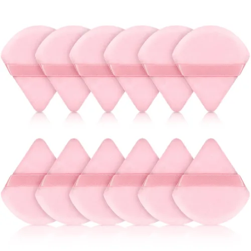 Miniatura 17 de Maitys 12 piezas Esponja para polvo de cara con forma de triángulo, para polvo suelto, suave, base cosmética, esponja mineral para productos