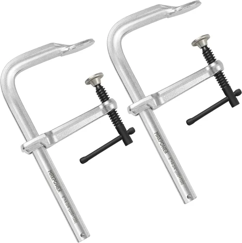 Miniatura 12 de MAXPOWER Abrazadera en F resistente de 12 pulgadas x 4-3/4 pulgadas de garganta (300 x 120mm de garganta), paquete de 4