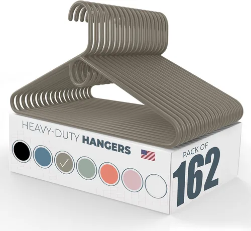 Miniatura 135 de Perchas de plástico resistentes hechas en Estados Unidos a granel, 20, 30, 50, 100 unidades disponibles, perchas de plástico fuertes, perchas