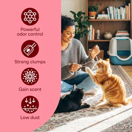 Miniatura 8 de Fresh Step Arena para gatos aglomerante, para varios gatos, control de olores de larga duración con carbón activado, fórmula baja en polvo, 14 libras