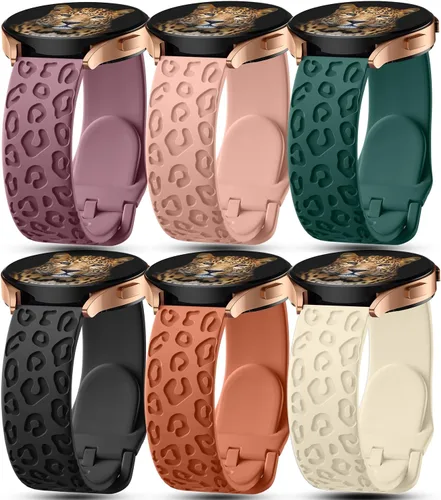 Miniatura 12 de Paquete de 6 correas grabadas compatibles con Samsung Galaxy Watch 5 Band/Galaxy Watch 4 Bands/Galaxy Watch 3 Bands/Active 2 Watch Bands, correa