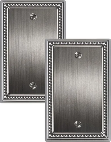 Miniatura 58 de Paquete de 4 placas de cubierta para interruptor de luz de palanca individual, cubiertas decorativas de perlas, placa de pared de metal almendra