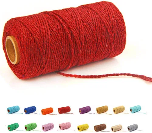 Miniatura 9 de FLIPPED (109 yardas/1.5 mm/35 colores opcionales) 109 cuerdas de macramé para manualidades, cuerda de algodón para macramé, cuerda de panadero, Gris