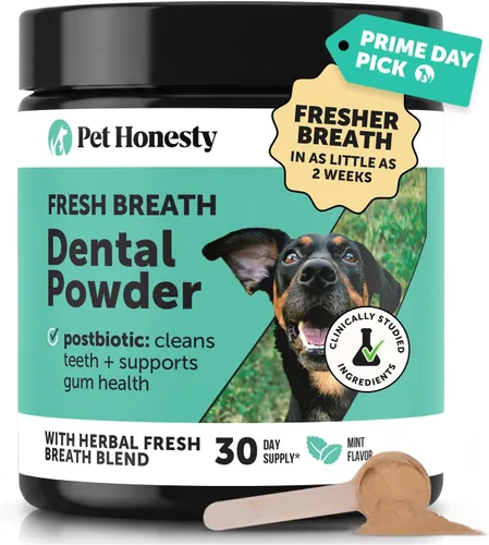 Polvo dental refrescante de aliento para perros, para limpieza de dientes y eliminación de placa, cuidado dental para perros, removedor de sarro