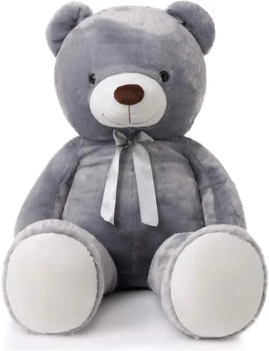 Miniatura 26 de MaoGoLan - Oso de peluche gigante de 52.0 pulgadas, peluche grande color canela con lindo moño y huellas, peluche suave de oso con moño para regalar