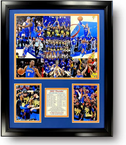 Miniatura 10 de Oklahoma City Thunder (OKC) 2024-2025 NBA Finals Champions Recuerdos coleccionables de baloncesto Imagen enmarcada y regalo de collage de fotos