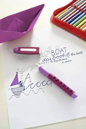 Miniatura 6 de Faber-Castell Scribolino 149846 - Pluma estilográfica para diestros, tamaño A, color mora Blackberry
