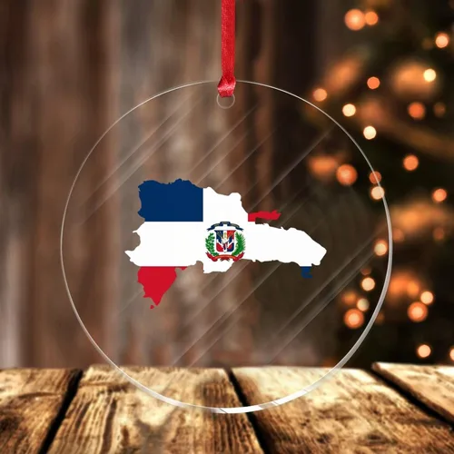 Miniatura 4 de Adorno de Navidad acrílico con forma de mapa de país, bandera nacional, recuerdo de acrílico impreso en dos caras, círculo de 3 pulgadas, recuerdo