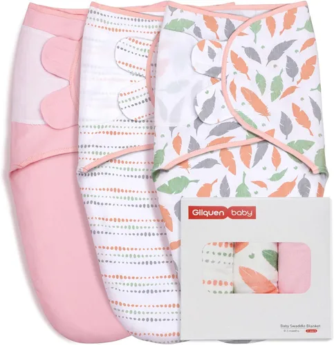 Miniatura 24 de GLLQUEN BABY Sacos de Dormir Envolventes Orgánicos para Recién Nacidos - Envolturas para Bebés de 0-3 Meses, Paquete de 3 Sacos Envolventes